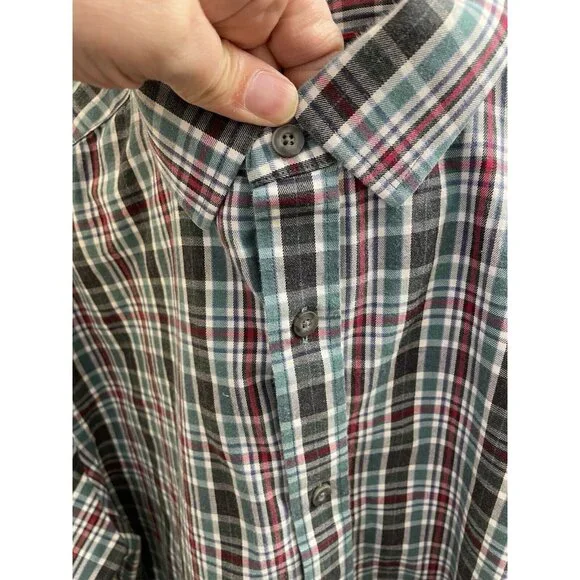 Untuckit Tarcento Mens XL  Slim Wf Shirt Long Sleeve Blue/Green Plaid Button Up - Picture 5 of 10